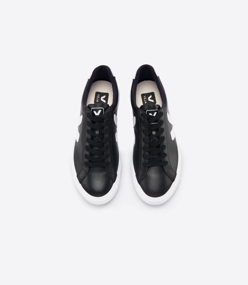 Veja Sneakers Dam - Esplar Läder - Nigga/Vita - 041823-ZLK